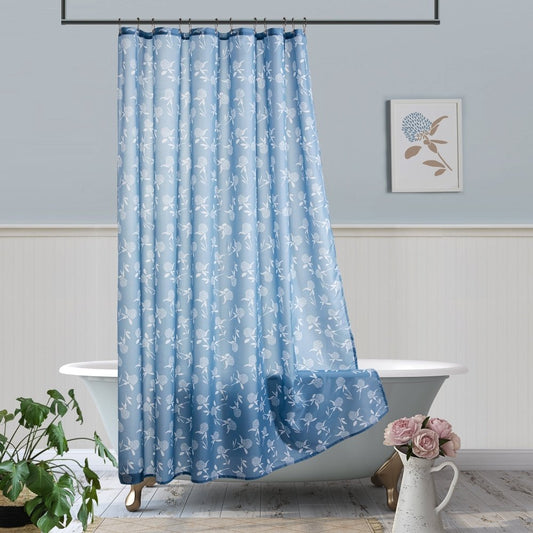 Farmhouse “Happy” Shower Curtain – Rustic Floral Charm