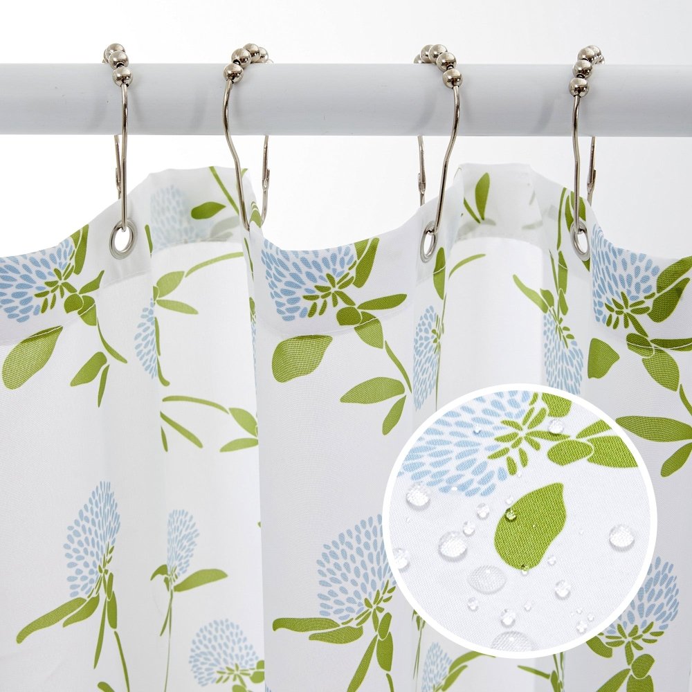 Farmhouse “Happy” Shower Curtain – Rustic Floral Charm