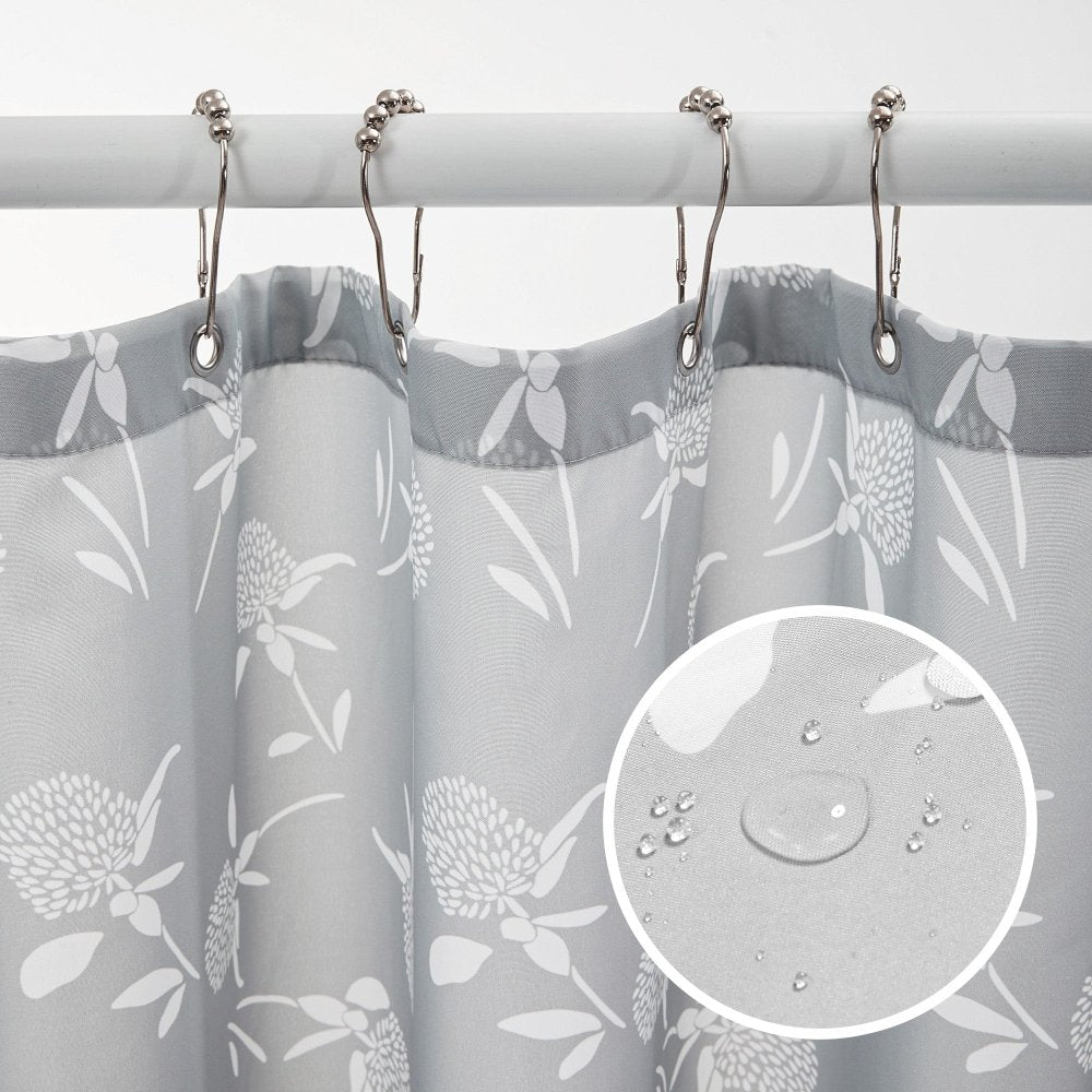 Farmhouse “Happy” Shower Curtain – Rustic Floral Charm