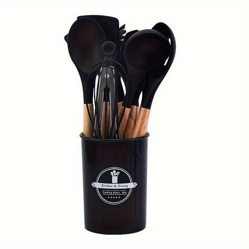 12Piece Silicone Kitchen Utensil Set with Holder
