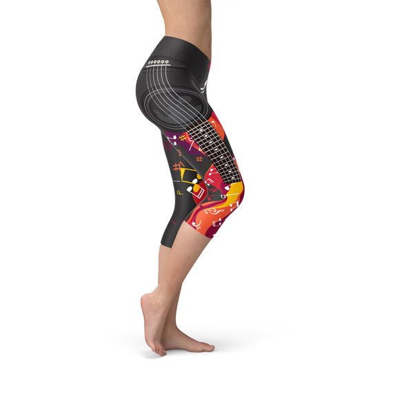 Guitar & Music Note – Women’s Capri Leggings