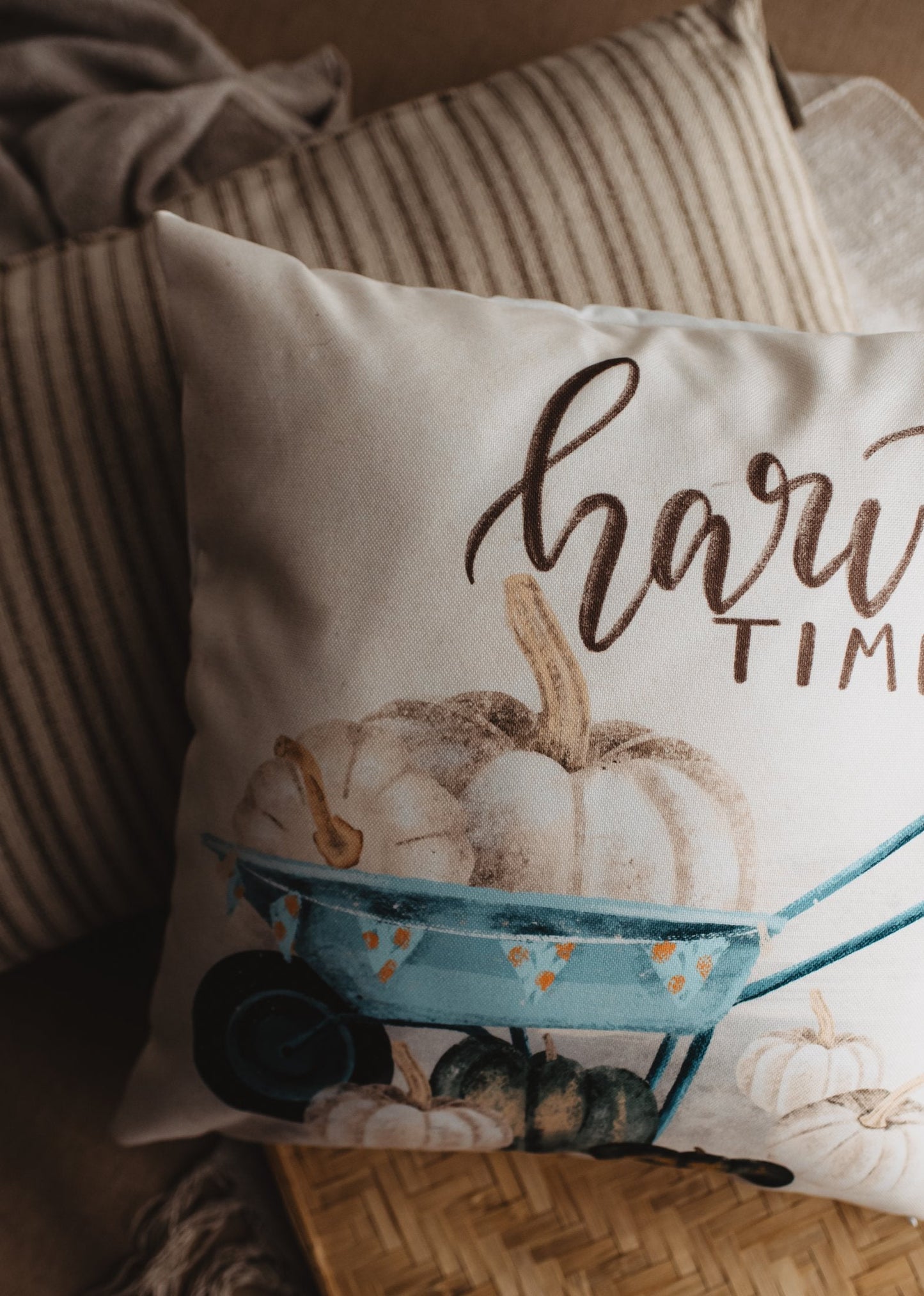 Harvest Time Throw Pillow Cover – Autumn Farmhouse
