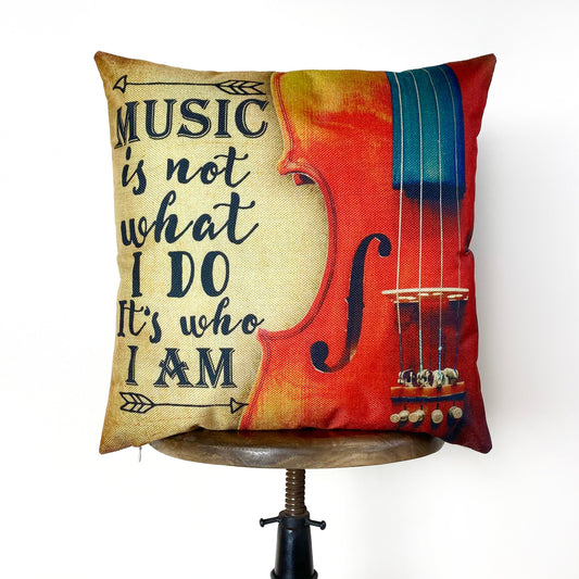 Music Is What I Am Throw Pillow Cover – Music Lover’s Home Décor
