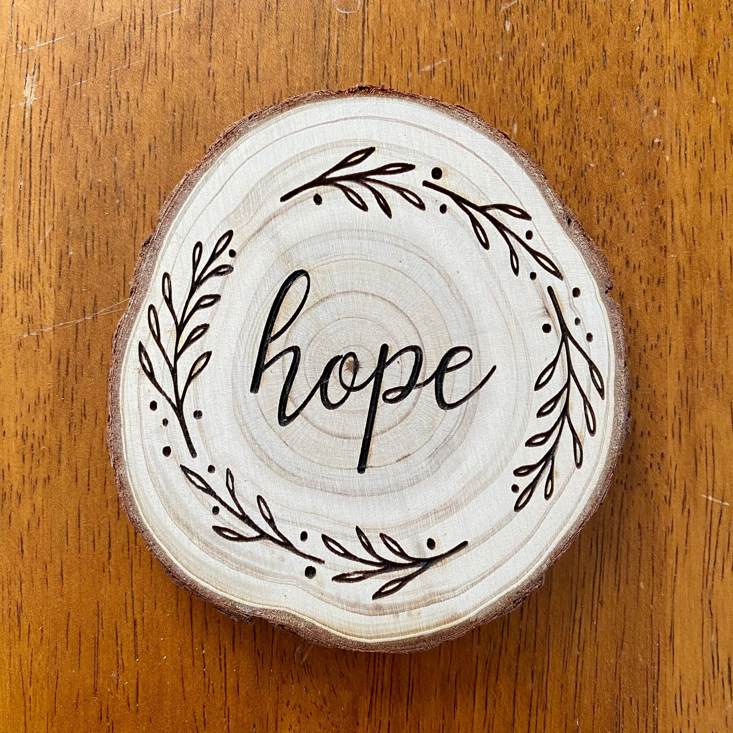 Faith, Hope, Love Engraved Wood Coaster Set