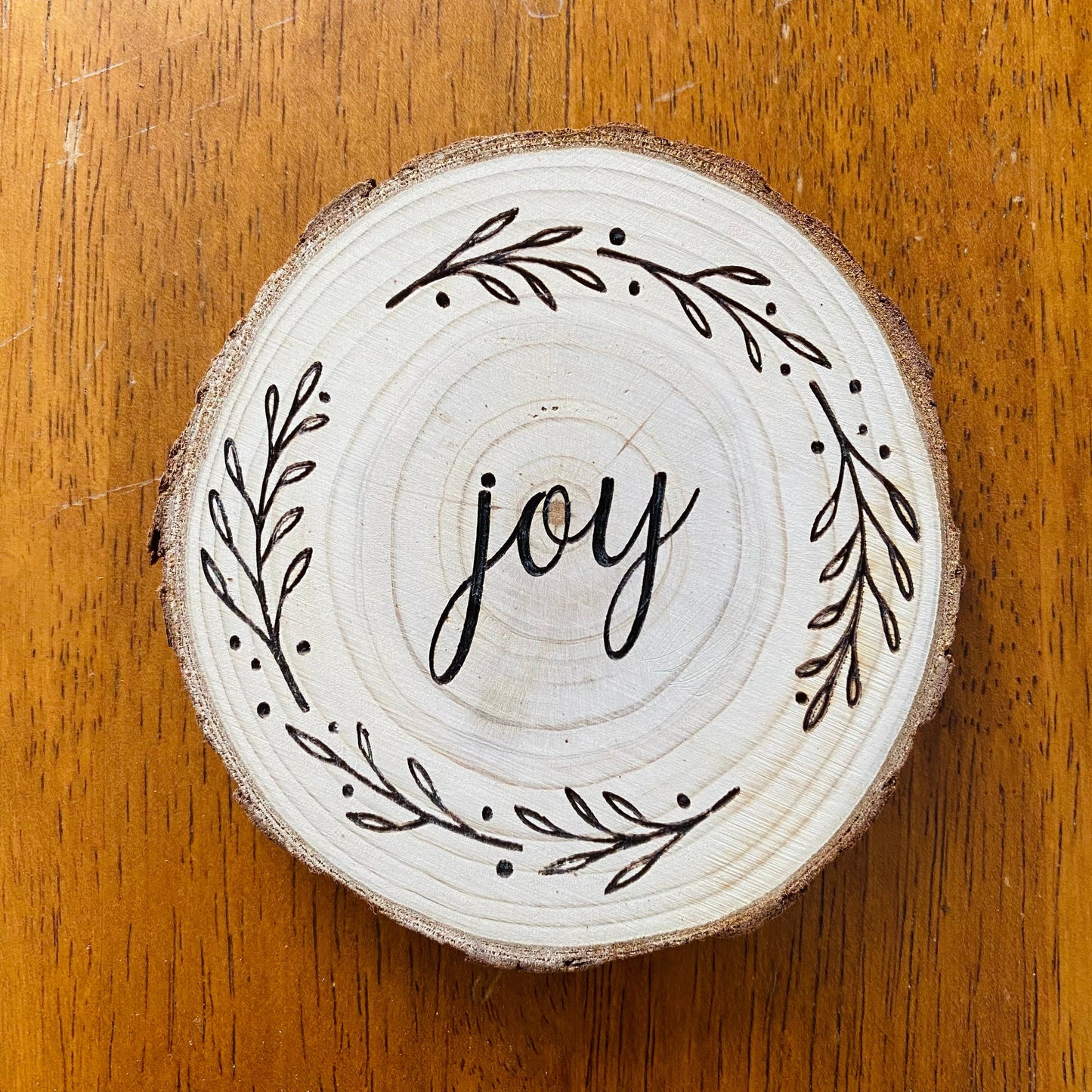Faith, Hope, Love Engraved Wood Coaster Set