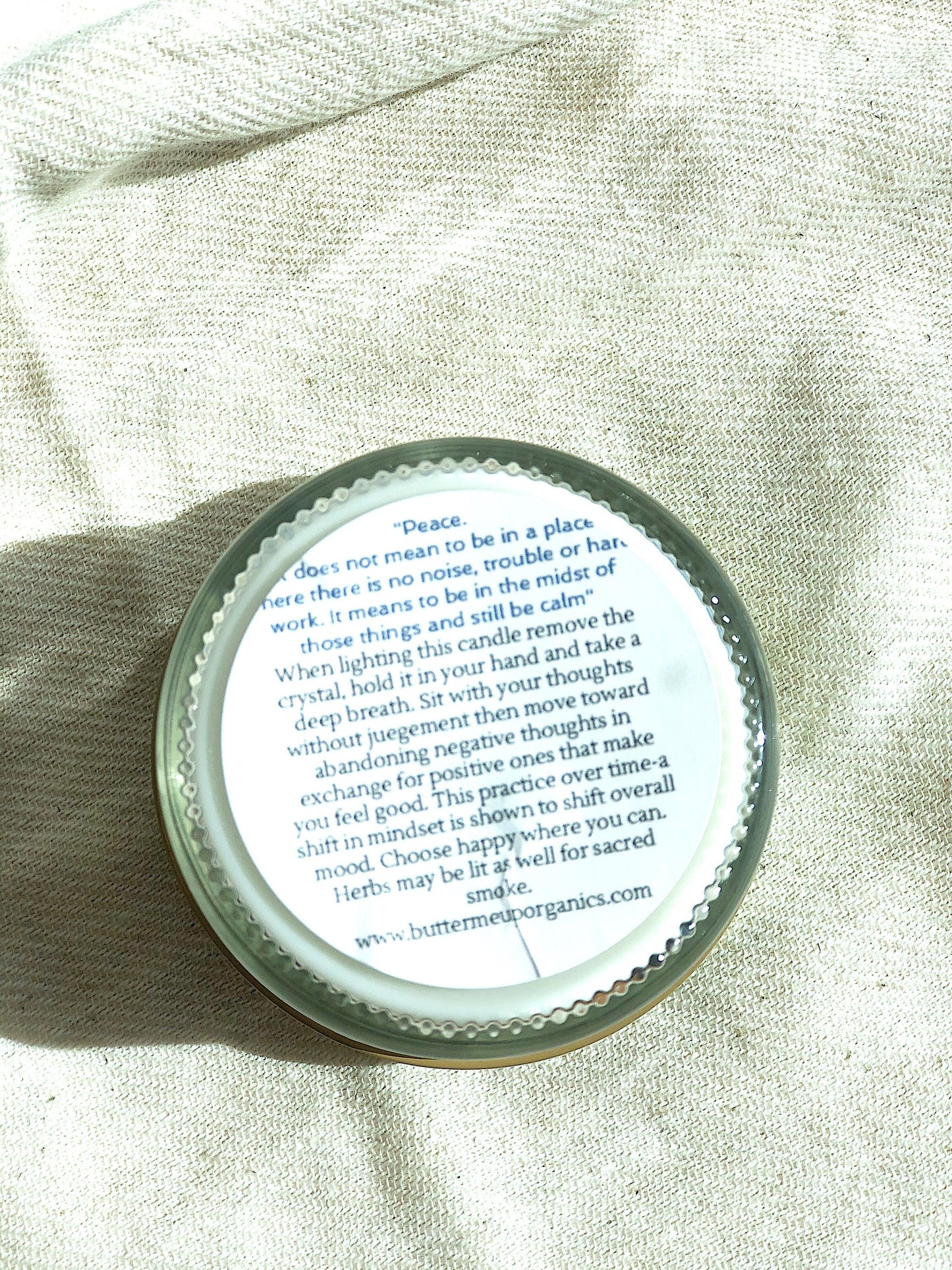 Peace Candle – Serenity & Mindfulness Soy Intention Candle