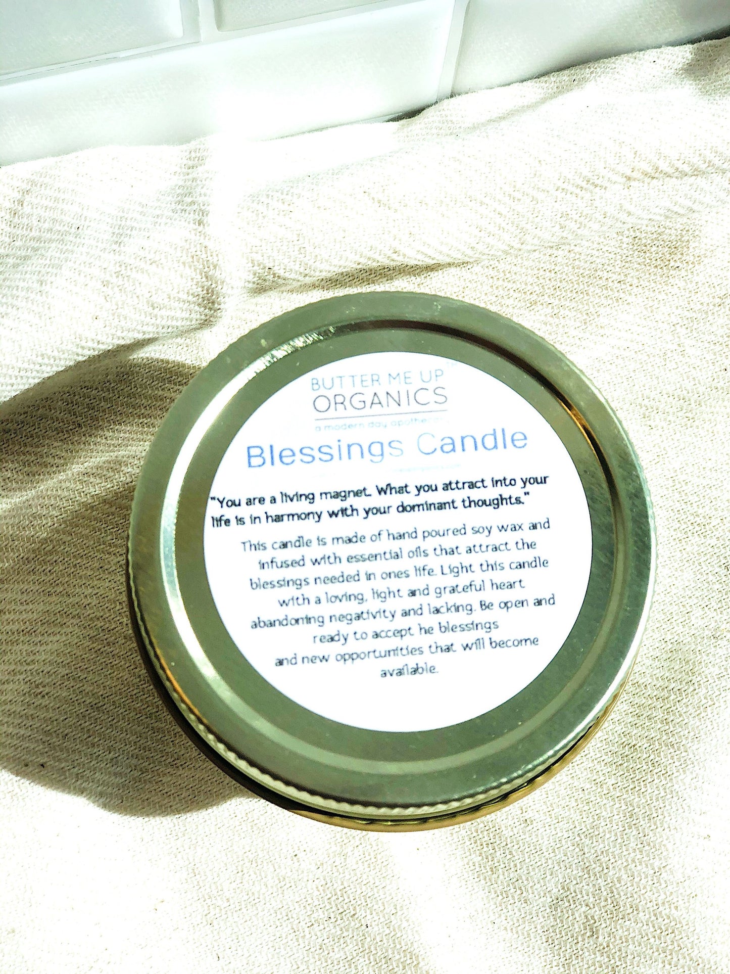 Blessings Intention Candle – Soy Wax with Crystal & Botanicals