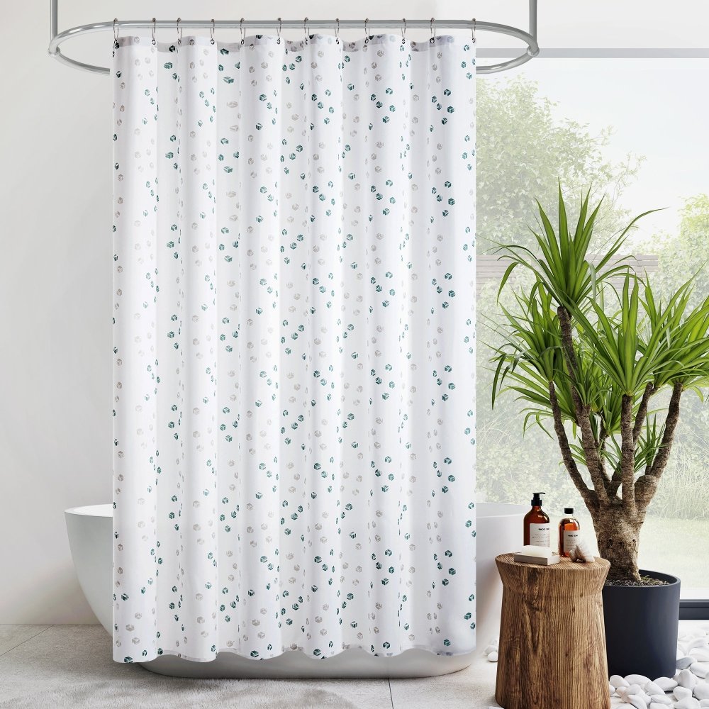 Modern Cubic Play – Contemporary Geometric Shower Curtain