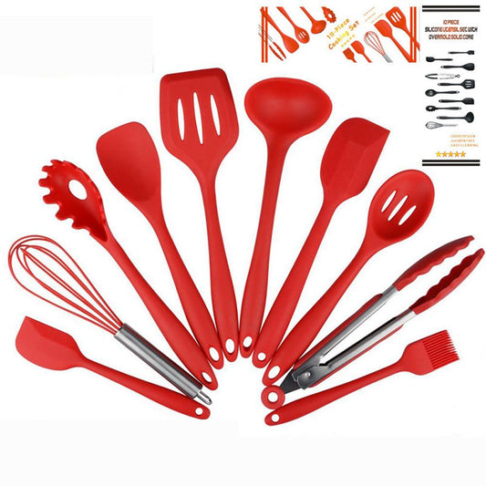 Non Stick Silicone Cooking Utensils – Premium Heat Resistant 10-Piece Set