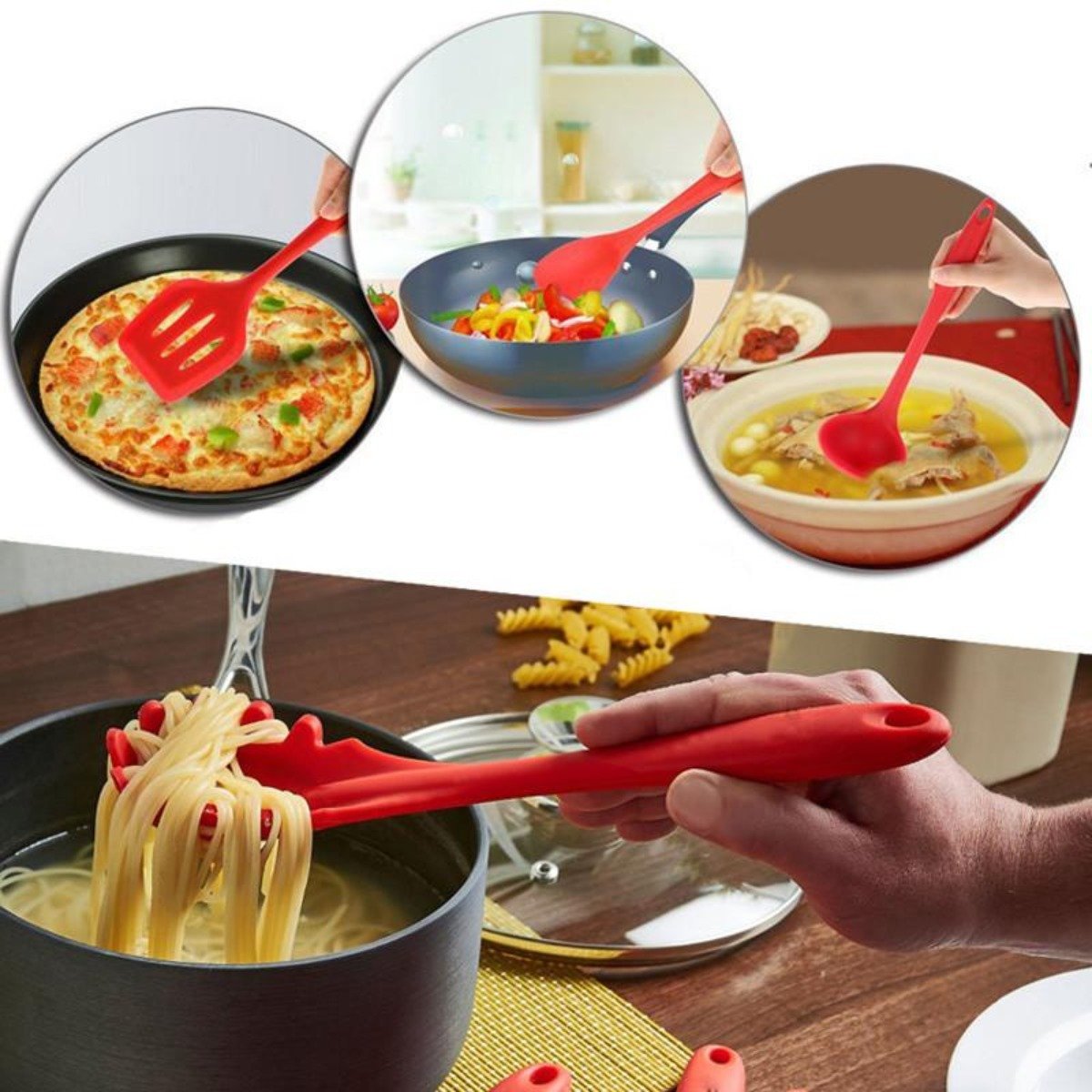 Non Stick Silicone Cooking Utensils – Premium Heat Resistant 10-Piece Set