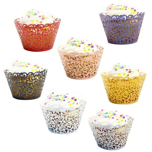 Little Vine Lace Laser Cut Cupcake Wrappers – 100 pcs Set