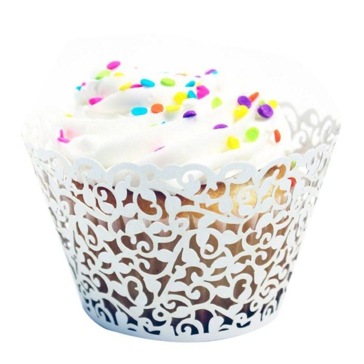 Little Vine Lace Laser Cut Cupcake Wrappers – 100 pcs Set
