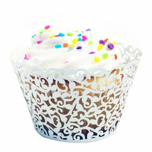 Little Vine Lace Laser Cut Cupcake Wrappers – 100 pcs Set