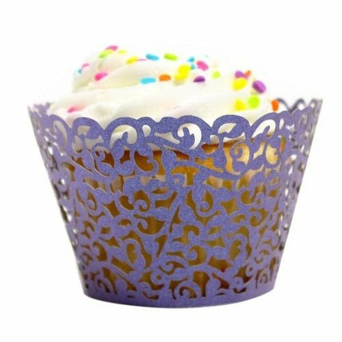 Little Vine Lace Laser Cut Cupcake Wrappers – 100 pcs Set