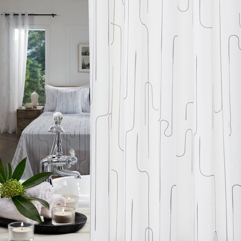 Pure Morning Haze – Scandinavian-Inspired Shower Curtain