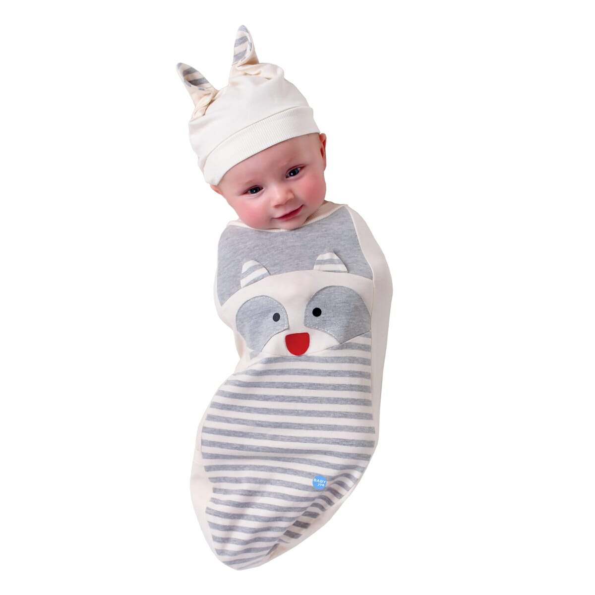 Raccoon Baby Cocoon Swaddle Set – Newborn Photo & Comfort Bundle