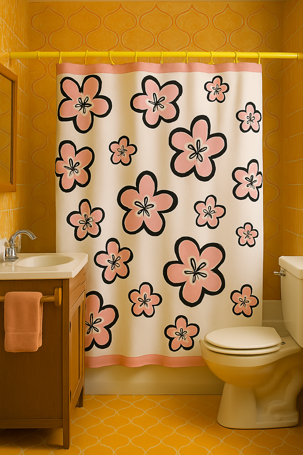 Bold Bloom – Vibrant Floral Shower Curtain
